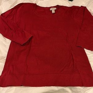 LOFT red sweater 3/4 sleeve